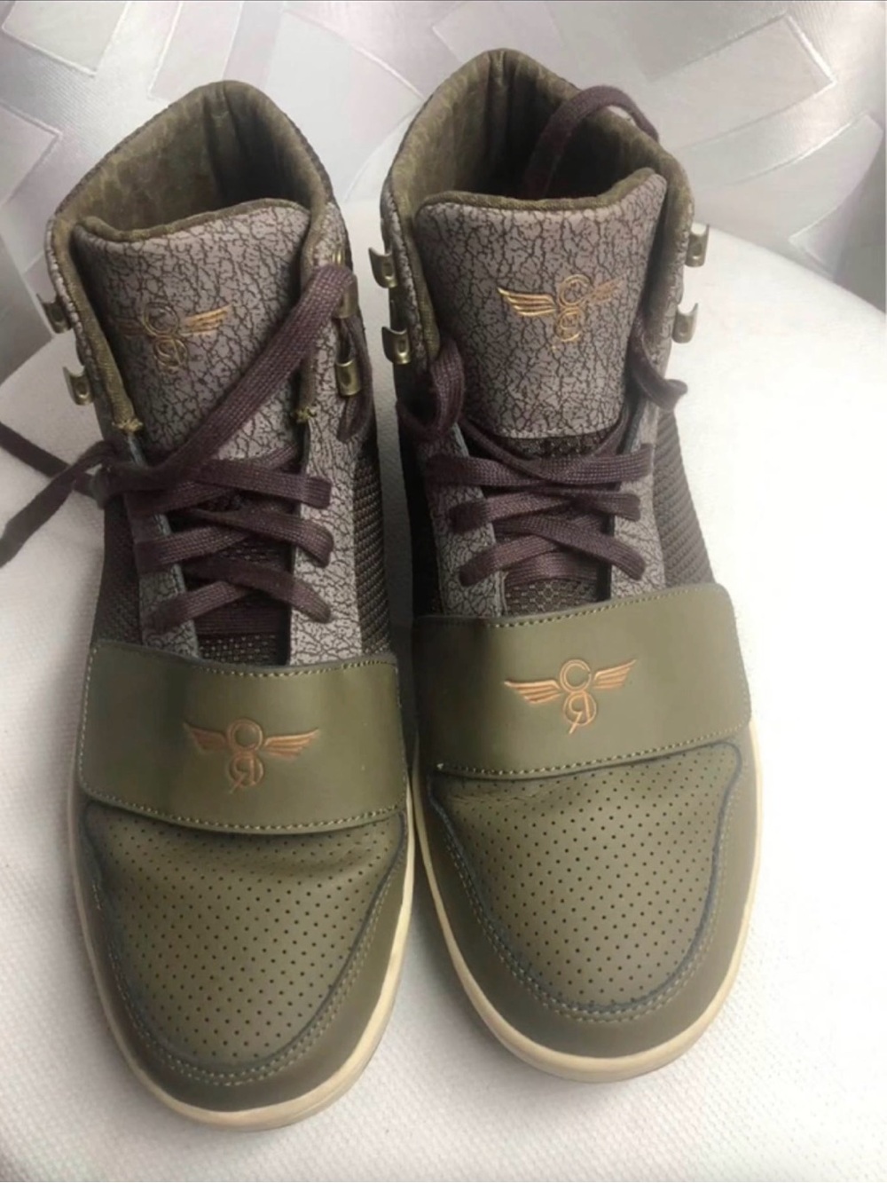 Creative Recreation Olive and Brown High-Top Sneakers with Strap